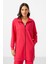 Viva Kırmızı Dik Yaka Fermuarlı Pamuklu Kadın Eşofman Tunik Takım - 95346 2