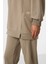 Koyu Bej O Yaka Basic Oversize Kadın Eşofman Tunik Takım - 95347 4