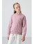 Gül Kurusu Pamuklu İçi Tüylü Yumuşak Dokulu Oversize Nakışlı Kız Çocuk Sweatshirt - 75150 1