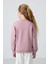 Gül Kurusu Pamuklu İçi Tüylü Yumuşak Dokulu Oversize Nakışlı Kız Çocuk Sweatshirt - 75150 4