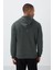 Haki Pamuklu Kalın İçi Tüylü Yumuşak Dokulu Comfort Fit Nakışlı Erkek Sweatshirt - 88419 5