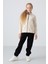Bej Kalın Yumuşak Dokulu Standart Fit Nakışlı Polar Kız Çocuk Sweatshirt - 75154 1