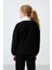 Siyah Kalın Yumuşak Dokulu Oversize Nakışlı Polar Kız Çocuk Sweatshirt - 75153 5