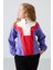 Eflatun Kalın Yumuşak Dokulu Oversize Nakışlı Polar Kız Çocuk Sweatshirt - 75153 4