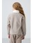 Koyu Bej Kalın Yumuşak Dokulu Oversize Nakışlı Polar Kız Çocuk Sweatshirt - 75153 5