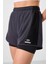 Antrasit Polyester Gizli Cep Fermuarlı Standart Kalıp Kadın Içi Taytlı Şort - 91015 3