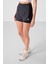 Antrasit Polyester Gizli Cep Fermuarlı Standart Kalıp Kadın Içi Taytlı Şort - 91015 4