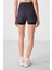 Antrasit Polyester Gizli Cep Fermuarlı Standart Kalıp Kadın Içi Taytlı Şort - 91015 5