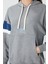 Gri Melanj Kompakt Pamuklu Kalın Pürüzsüz Dokulu Kapüşonlu Oversize Fit Kadın Sweatshirt - 97290 2