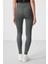 Haki Polyester Standart Fit Esnek Performans Kadın Tayt - 94666 5