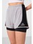 Taş Polyester Gizli Cep Fermuarlı Standart Kalıp Kadın Içi Taytlı Şort - 91015 3