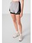 Taş Polyester Gizli Cep Fermuarlı Standart Kalıp Kadın Içi Taytlı Şort - 91015 4