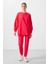 Viva Kırmızı O Yaka Basic Oversize Kadın Eşofman Tunik Takım - 95347 1