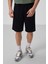 Siyah Yüzeyi Dokulu Oversize Erkek Şort - 81288 2