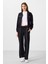 Siyah Yumuşak Dokulu Dik Yaka Oversize Lastikli Kadın Eşofman Takım - 95349 4