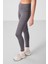 Koyu Gri Esnek Standart Fit Performans Kadın Tayt - 94667 4