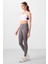 Koyu Gri Polyester Standart Fit Esnek Performans Kadın Tayt - 94666 1