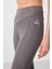 Koyu Gri Polyester Standart Fit Esnek Performans Kadın Tayt - 94666 3