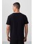 Siyah Yüzeyi Dokulu Rahat Form Basic Erkek T-Shirt - 88436 5