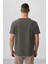 Haki Yüzeyi Dokulu Rahat Form Basic Erkek T-Shirt - 88436 5