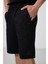 Siyah-Bej Yüzeyi Dokulu Oversize Erkek Şort - 81288 3