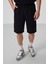 Siyah-Bej Yüzeyi Dokulu Oversize Erkek Şort - 81288 4