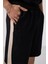 Siyah-Bej Yüzeyi Dokulu Oversize Erkek Şort - 81288 5