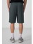 Haki Yüzeyi Dokulu Oversize Erkek Şort - 81288 5