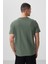 Yeşil Yüzeyi Dokulu Rahat Form Basic Erkek T-Shirt - 88436 5