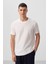 Ekru Yüzeyi Dokulu Rahat Form Basic Erkek T-Shirt - 88436 1