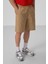 Koyu Bej Gri Standart Fit Dokuma Hafif Esnek Chino Şort - 81290 4