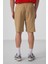 Koyu Bej Gri Standart Fit Dokuma Hafif Esnek Chino Şort - 81290 5