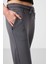 Koyu Gri Yumuşak Dokulu Gizli Fermuarlı Dar Paça Kadın Pantolon - 94668 4