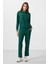 Yeşil Yumuşak Dokulu Triko Dik Yaka Oversize Kadın Eşofman Takım - 95350 5