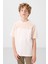 Ekru Pamuklu Yumuşak Dokulu Oversize Fit Nakışlı Erkek Çocuk T-Shirt - 11290 3