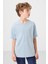 Açık Mavi Pamuklu Yumuşak Dokulu Oversize Baskılı Erkek Çocuk T-Shirt - 11301 2