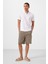 Camel Standart Fit Dokuma Hafif Esnek Chino Erkek Şort - 81291 1
