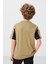 Koyu Bej Pamuklu Yumuşak Dokulu Oversize Fit Nakışlı Erkek Çocuk T-Shirt - 11290 5