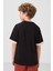 Siyah Pamuklu Yumuşak Dokulu Oversize Cep Detaylı Erkek Çocuk T-Shirt - 11295 5