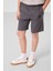 Taş-Antrasit Pamuklu Oversize Fit Dokuma Hafif Esnek Chino Erkek Çocuk Şort Takım - 11276 2