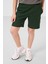 Çam Yeşili Pamuklu Yumuşak Dokulu Standart Fit Basic Erkek Çocuk Şort - 11293 2