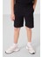 Siyah Pamuklu Oversize Fit Dokuma Hafif Esnek Chino Erkek Çocuk Şort Takım - 11276 2