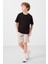 Siyah-Taş Pamuklu Oversize Fit Dokuma Hafif Esnek Chino Erkek Çocuk Şort Takım - 11277 3