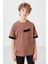 Tarçın Pamuklu Yumuşak Dokulu Oversize Cep Detaylı Erkek Çocuk T-Shirt - 11295 1