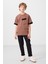 Tarçın Pamuklu Yumuşak Dokulu Oversize Cep Detaylı Erkek Çocuk T-Shirt - 11295 2