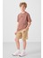 Tarçın-Koyu Bej Pamuklu Oversize Fit Dokuma Hafif Esnek Chino Erkek Çocuk Şort Takım - 11276 3