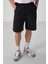 Siyah Standart Fit Dokuma Hafif Esnek Chino Erkek Şort - 81290 2