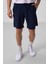 Indigo Polyester Ince Yumuşak Standart Fit Erkek Taytlı Şort - 81287 2