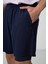 Indigo Polyester Ince Yumuşak Standart Fit Erkek Taytlı Şort - 81287 5