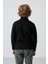 Siyah Kalın Yumuşak Dokulu Standart Fit Nakışlı Polar Erkek Çocuk Sweatshirt - 11223 5